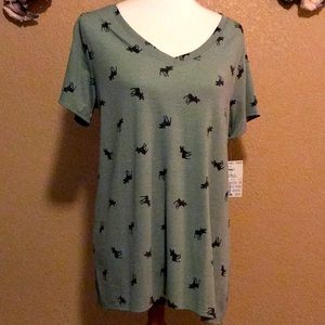 Christy By LuLaRoe. Green with moose print
